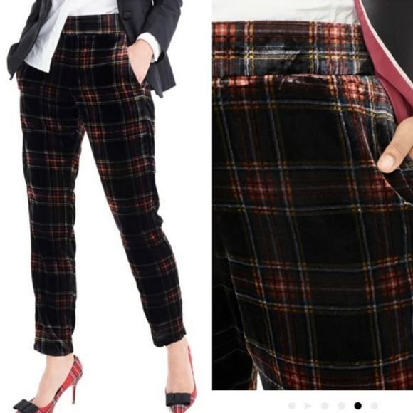 j crew velvet plaid pants